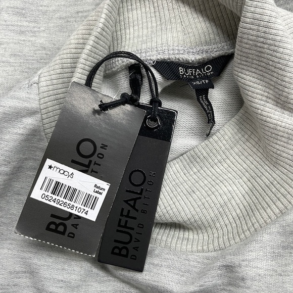 Buffalo David Bitton NWT Ripley Gray Ruffled Mock-Neck Top Size XS - Picture 8 of 13